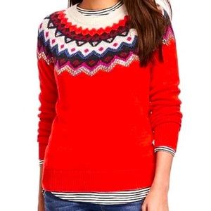 Old Navy Red with fair isle pattern sweater sequin